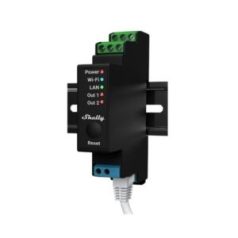   Shelly PRO 2PM DIN-sínre szerelhető, WiFi + Ethernet kompatibilis okosrelé, áramfogyasztás-méréssel, redőnyvezérlési üzemmóddal