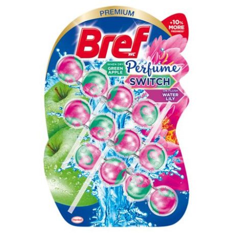 Bref Perfume Switch Green Apple-Water Lily WC frissítő 3 x 50 g