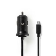 Autós töltő  2,4 A  Fix kábel  Micro USB  Fekete