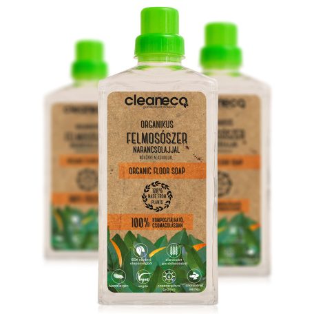 CLEANECO Organikus Felmosószer növényi alkohollal - Narancsolajjal 1L • komposztálható csomagolásban