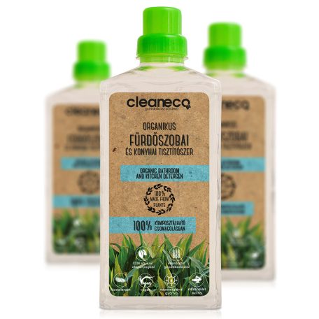 CLEANECO Organikus Fürdőszobai és Konyhai Tisztítószer 1L • komposztálható csomagolásban