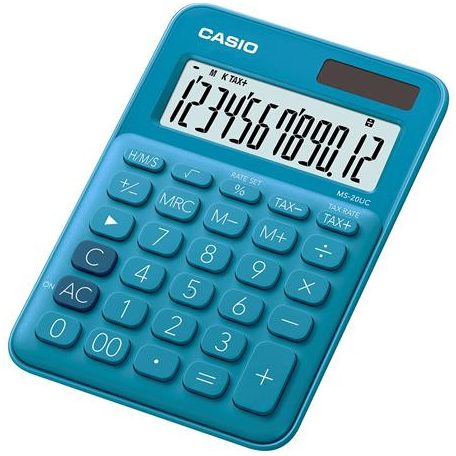 CASIO Számológép, asztali, 12 számjegy,  , "MS 20 UC", kék