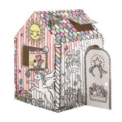   Színezhető karton játszóház, FELLOWES "BANKERS BOX® Playhouse", unikornis, vegyes minta