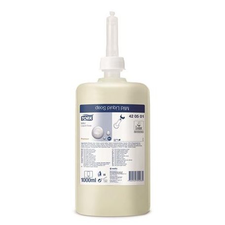 TORK Folyékony szappan, 1 l, S1 rendszer,  "Dispenser Soap Liquid Mild", enyhén illatosított