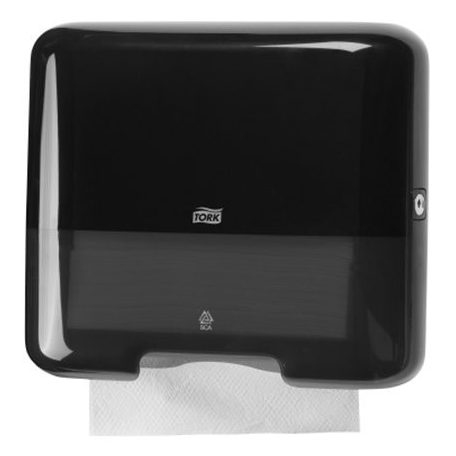 TORK Kéztörlő adagoló, műanyag, H3 rendszer,  "Dispenser Hand Towel Zigzag", fekete