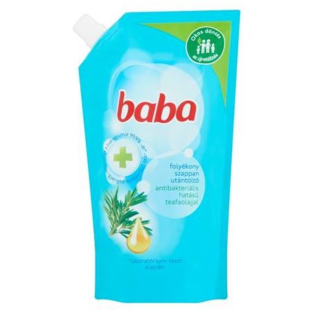 BABA Folyékony szappan utántöltő, 0,5 l, , antibakteriális hatású, teafaolajjal