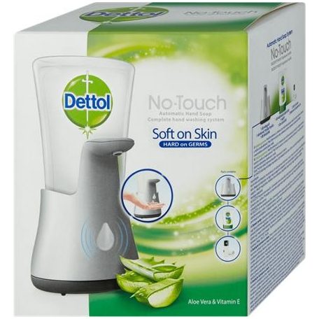 Folyékony szappan adagoló, szenzoros, Aloe Vera és E vitamin utántöltővel, DETTOL