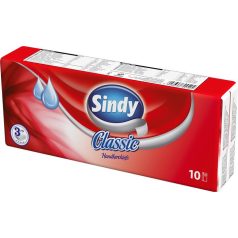   Papír zsebkendő, 3 rétegű, 10x10 db, "Sindy", classic