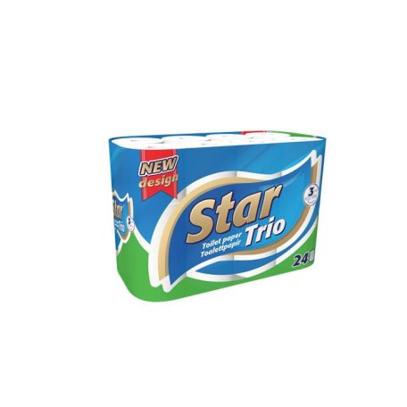STAR TRIO Toalettpapír, 3 rétegű, 24 tekercses, "Star Trio"
