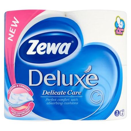 ZEWA Toalettpapír, 3 rétegű, 4 tekercses,  "Deluxe", fehér