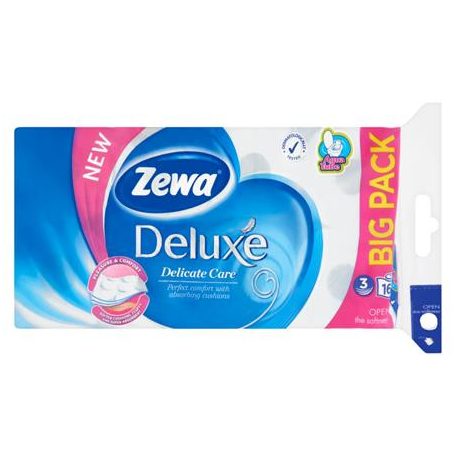 ZEWA Toalettpapír, 3 rétegű, 16 tekercses,  "Deluxe, fehér