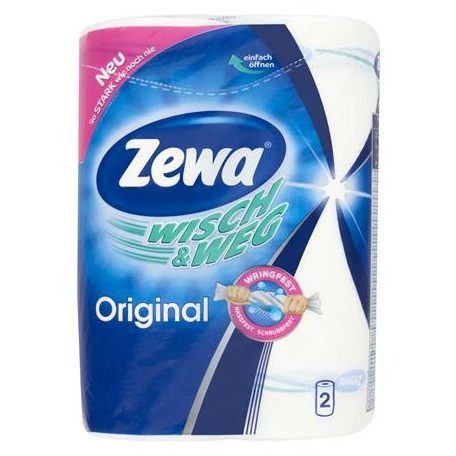 ZEWA Háztartási papírtörlő, 2 rétegű, 2 tekercses,  "Wisch&Weg Original"