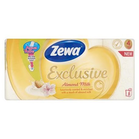 ZEWA Toalettpapír, 4 rétegű, 8 tekercses,  "Exclusive", almond milk