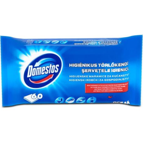 DOMESTOS Nedves törlőkendő, 60 db,  "óceán"