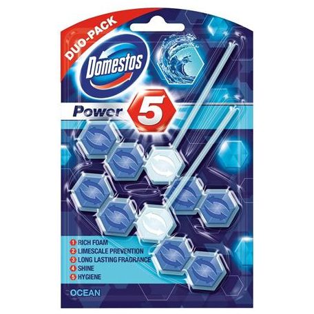 DOMESTOS WC fertőtlenítő, 2 db-os,  "Power 5", óceán