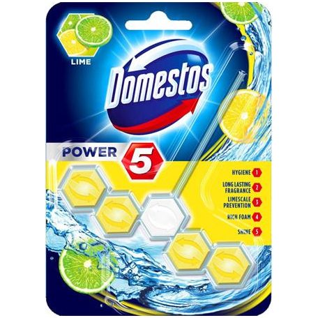 DOMESTOS WC fertőtlenítő, 1 db-os,  "Power 5", lime