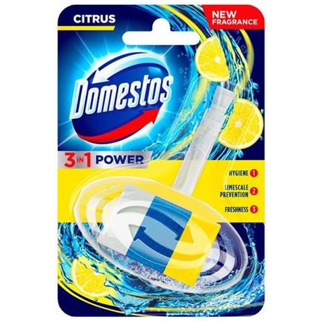 DOMESTOS WC frissítő rúd, illatgéllel, 40 g,  "3 in 1", citrus