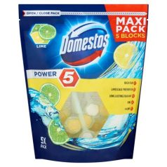   DOMESTOS WC fertőtlenítő, 5x55 g,  "Power 5", lime