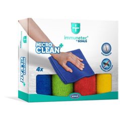   Törlőkendő, mikroszálas, 4 db, BONUS "MicroCLEAN Plus Immunetec"