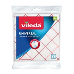   VILEDA Törlőkendő, 34x36 cm, 3 db,  "Universal", fehér-piros