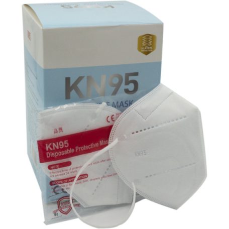 Ötrétegű KN95(FFP2 szintű) besorolású légzésvédő maszk 5db/csomag