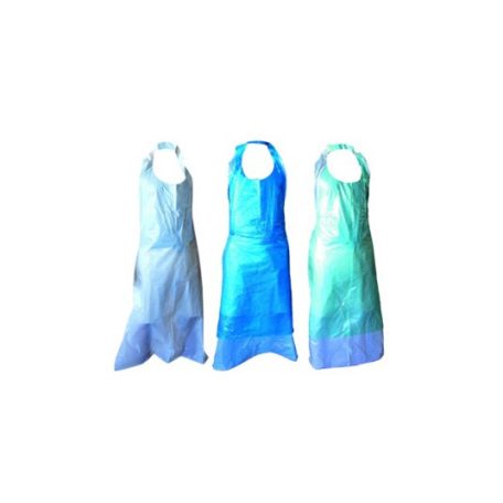 Polietilén kötény, kék, 80x125 cm, 100 db/csomag kiszerelésben