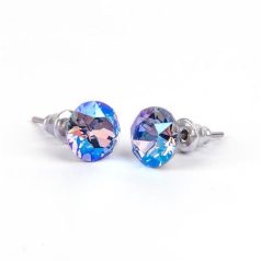   Fülbevaló, színjátszós kék SWAROVSKI® kristállyal, 8mm, ART CRYSTELLA®