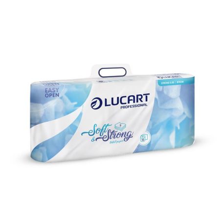 LUCART Toalettpapír, 3 rétegű, kistekercses, 10 tekercs, LUCART "Soft and Strong", fehér