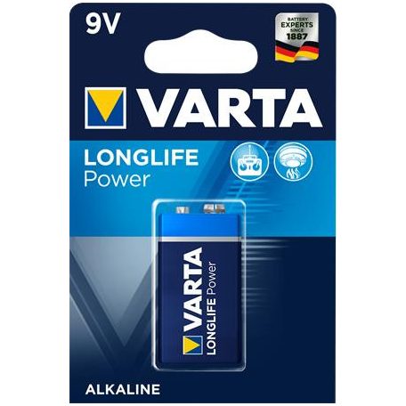 VARTA Longlife Power 9V elem, 1 db,  